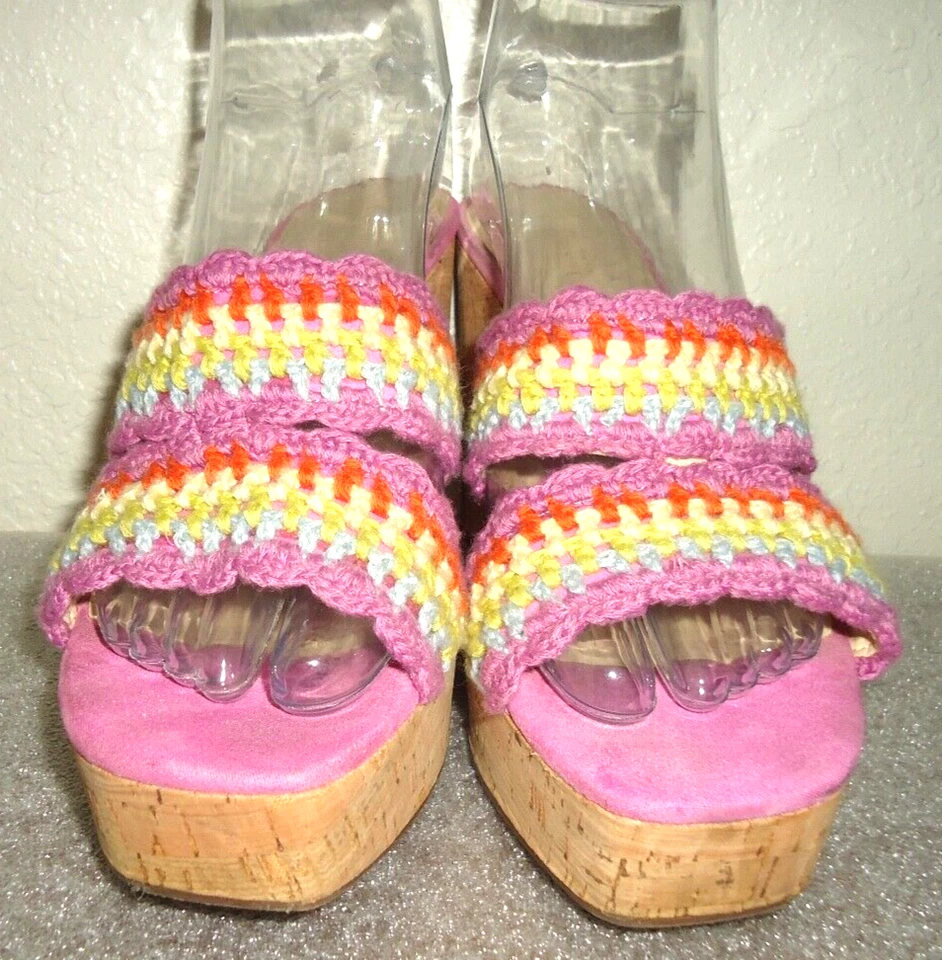 #33 全新 JESSICA SIMPSON 多彩针织设计 坡跟凉鞋 7.5 米/38 — 第 4/4 张图片