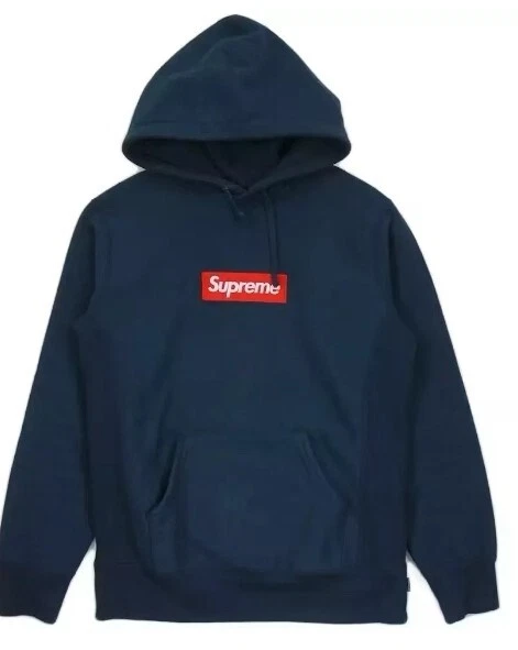 Sweat à capuche FW16 Supreme Box Logo 2016 bleu marine vintage bogo sweat à capuche DS EUC
