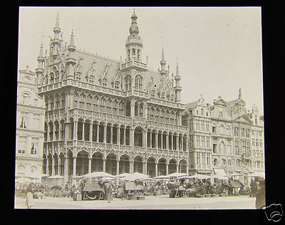 Glas Zauber Laterne Dia MAISON DE ROI GROSSER PALAST BRÜSSEL UM 1910 BELGIEN 