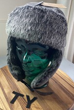 NWT YOUTH DOCKERS TRAPPER/AVIATOR WINTER HAT GRAY OSFM NEVER WORN  6