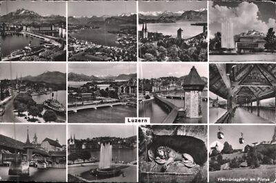 Vintage RPPC Postcard of Luzern, Switzerland - Scenic Views 1968