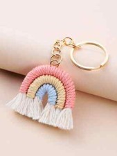 Rainbow  Tassel Charm Keychain