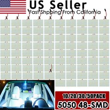 Car Festoon T10 Ba9s White Led 48smd Panel Interior Dome Map Light Bulb Lamp Lot