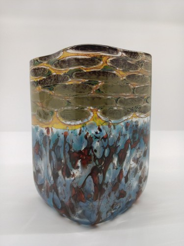 Kenny Walton Studio Art Glass Vase, Signed K Walton. Hand Blown Glass Art - Picture 11 of 17