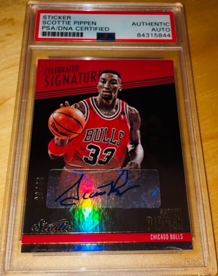 scottie pippen AUTO サイン　ピッペン　　TOPPS Scottie Pippen 2016-17 Panini Celebrated Signatures Number PSA