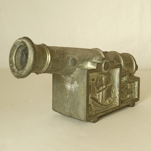 VTG JR Callen Aluminum Cannon Jolly Roger Metal Toy Ships Pirates - Picture 5 of 9