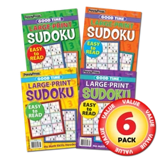 PennyDell Good Time Large-Print Sudoku Puzzles 6-issue Pack