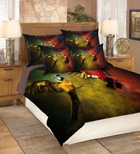 3D Color Parrot 26 Bed Pillowcases Quilt Duvet Single Queen King US Summer