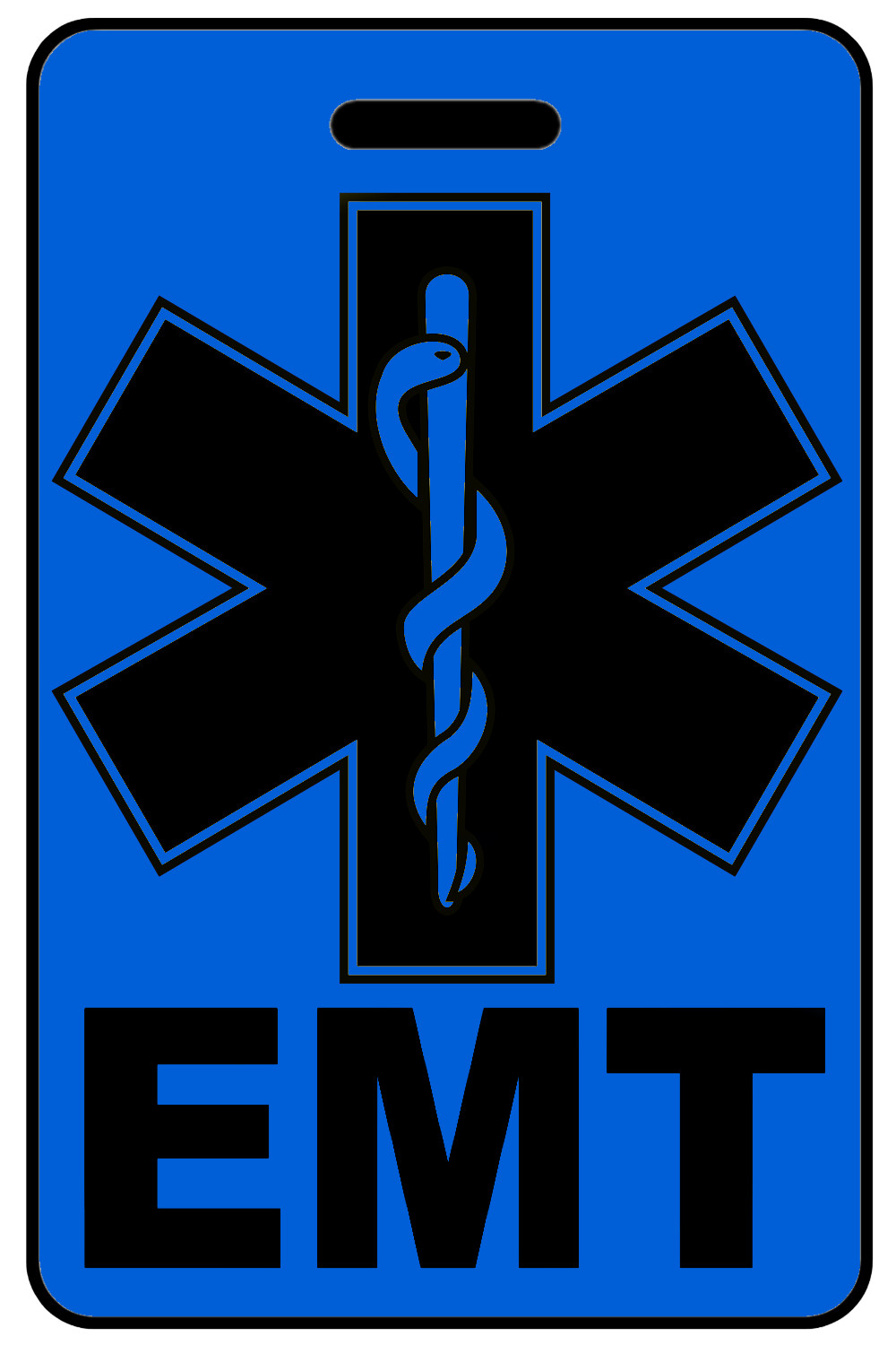 Personalized EMT Luggage Gear Bag Tag Hi-Viz Blue