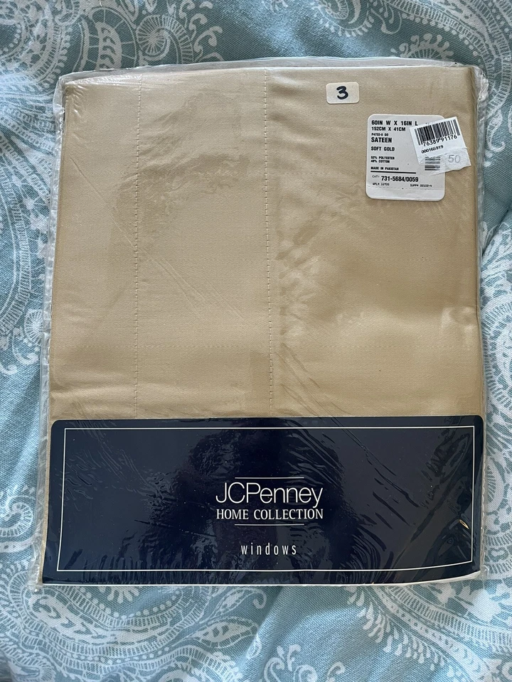 NEW JCPenney Window Pocket Rod Valance Curtain 60x16 - Gold Color Multiple Avail - Image 2 of 4