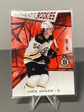 2021-22 UD SP Game Used Authentic Rookies Red /205 Jack Ahcan #161 Boston Bruins