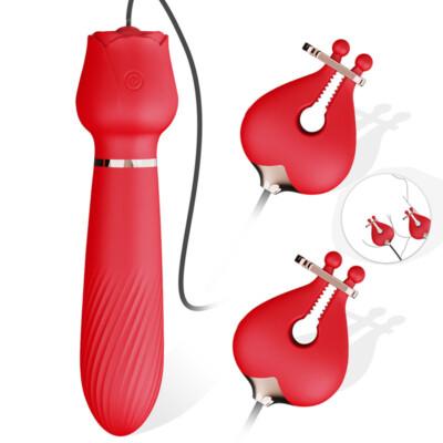 2in1 Nipple Clamps Dildo Massager Sex Toys for Women G-Spot Clitoral  Stimulation | eBay