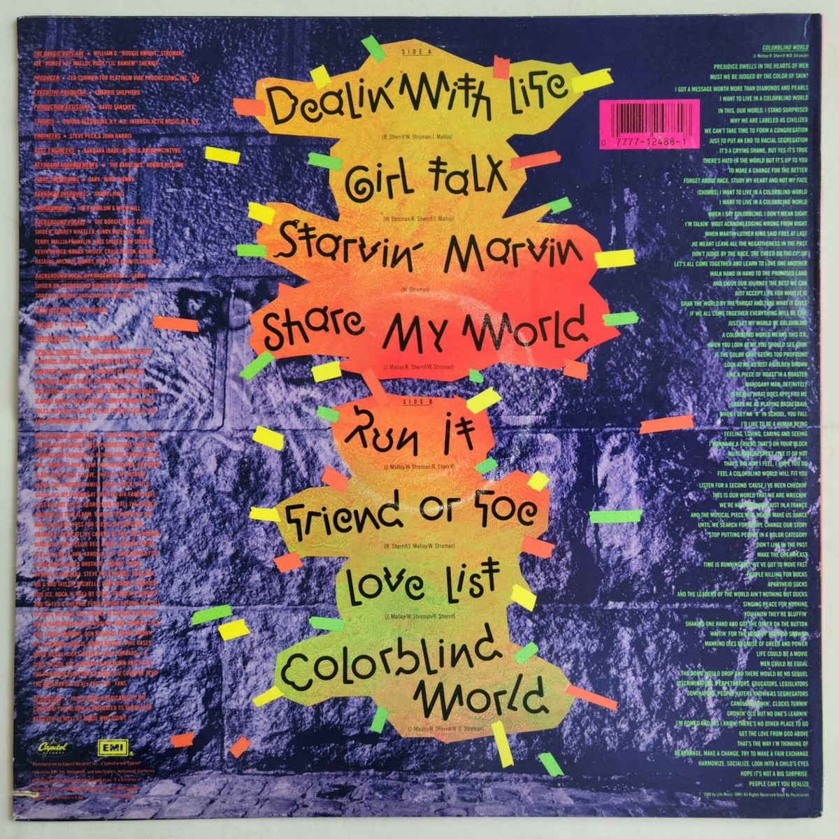 1986 - BOOGIE BOYS - SURVIVAL OF THE FRESHEST LP - CAPITOL RECORDS