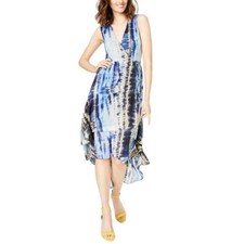 INC NEW Women's Tie-dyed Ruffled High-low Wrap Dress TEDO
