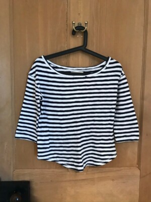 American Eagle Aerie Damen marineblau & weiß gestreifter Pullover Größe Small