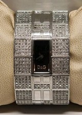 D&G Dolce & Gabbana Time Queen Mary Black Dial Stainless Steel Watch Works