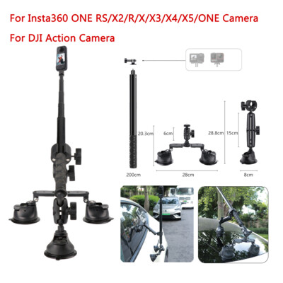 Suction Car Mount Kit with Invisible Selfie Stick For Insta360 X5 ONE X4 Camera