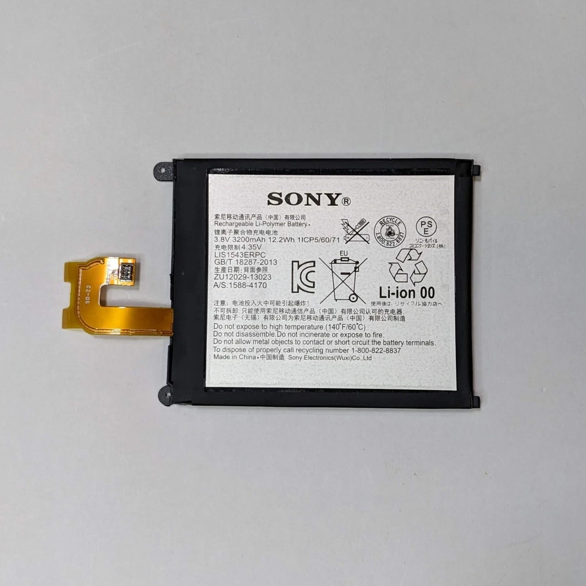 Batteria Originale Sony 1277-3687 Per Xperia Z2 &ndash; 3200mAh, Ioni Di Litio, Bianca