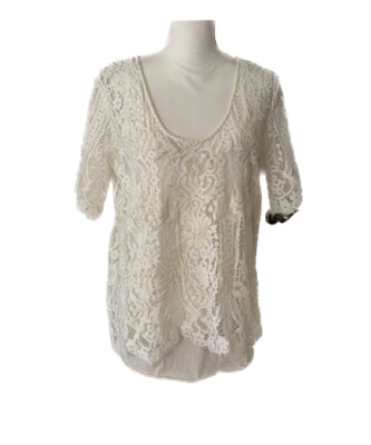 JOHNNY WAS Love Lace Top w/slip. Size S. Retail $185
