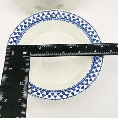 Vtg Adams Brentwood English Rim Cereal Soup Bowl Wedgewood Blue Clover Set 2 - Picture 4 of 4