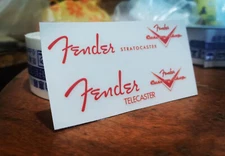 2Pcs Red Vinyl UV Transfer Decals Sticker For FENDER TELECASTER Guitar Headstock
