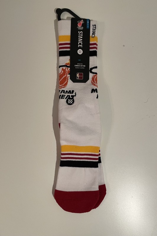 STANCE Miami Heat NBA Combed Cotton Medium Cushion Socks Men's L/XL *NEW*