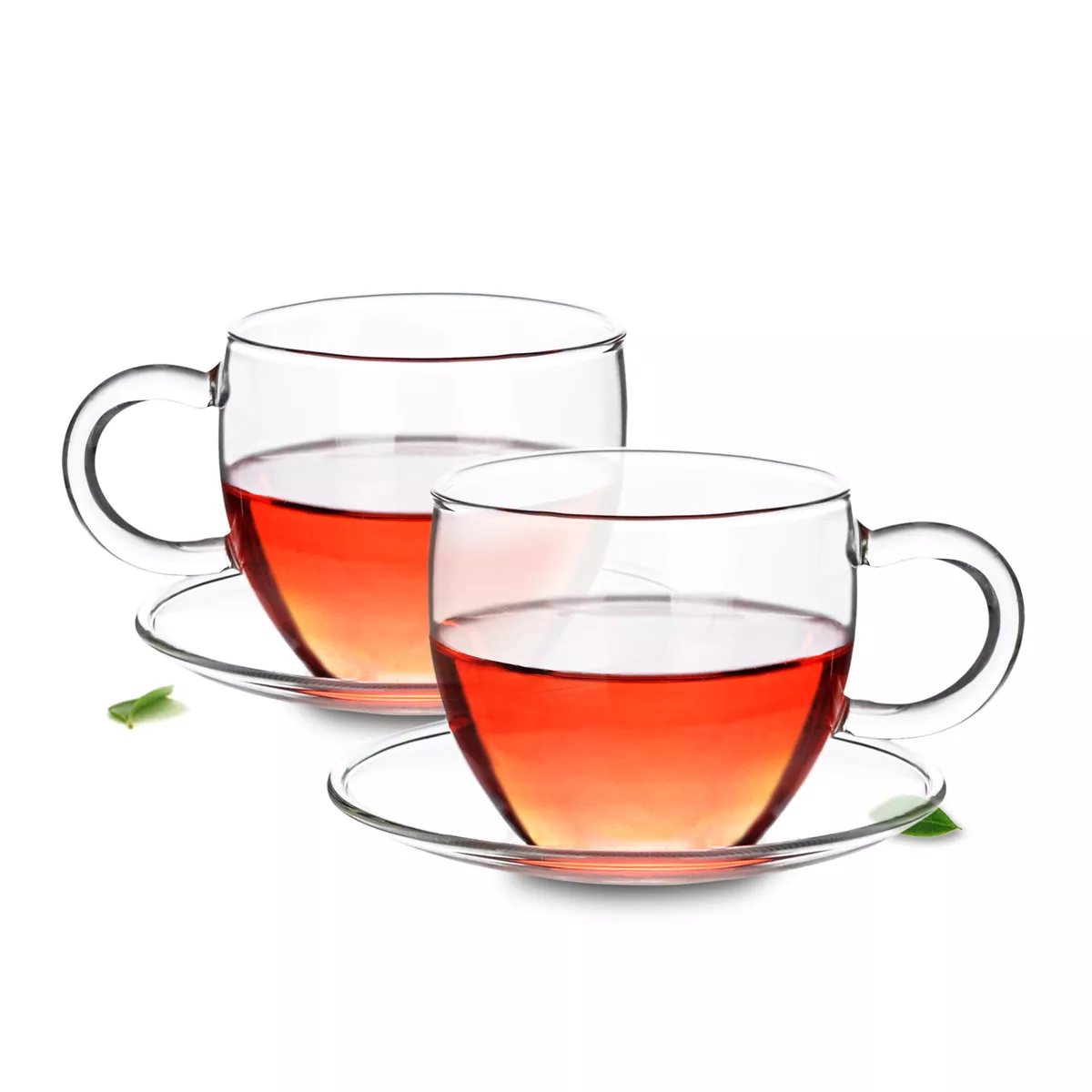 Tea Set lots -1*100ml Heat Resistant Clear Glass Tea Cups Mugs +Saucer