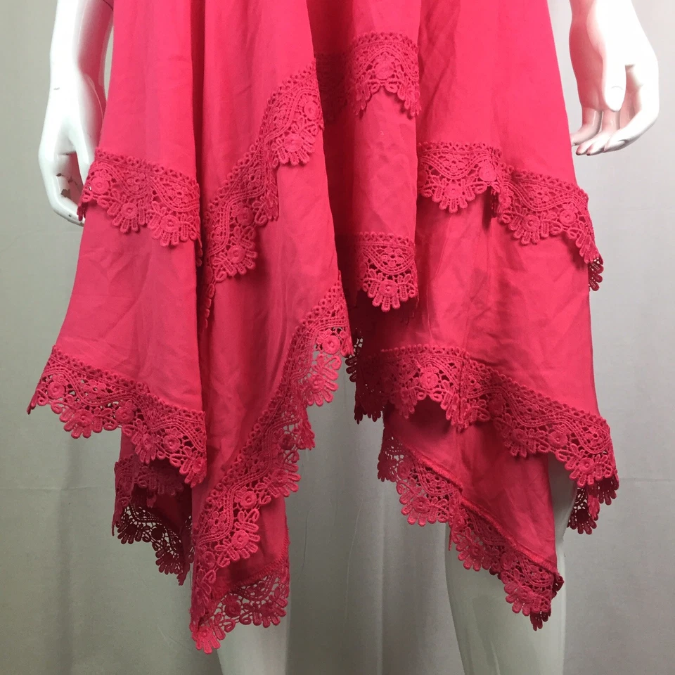 Vestido Ella Moss Niñas Juniors 14 Rosa Crochet Encaje Pañuelo Midi Acampanado Cambio Foto 2 de 4