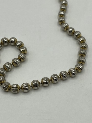 Silver Tone Small Ball Chain Necklace 16” Heavy No Clasp Classy FREE Ship Vtg - Picture 11 of 11