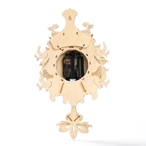 3D Wooden Puzzle Clock Retro Wall Clock DIY Construction Toy for Kids/Adult - Picture 3 of 5