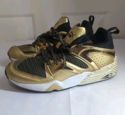 Puma Blaze Of Glory Womens Metallic Gold Athletic Shoes 361514 01 Size 9.5