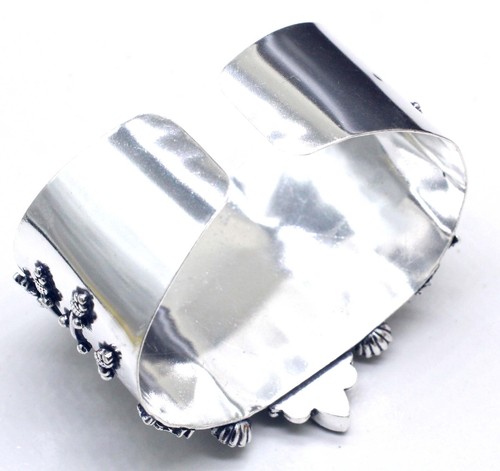 925 Sterling Silver Tanzanite Gemstone Handmade Jewelry Cuff Bracelet Size-ADJ - Picture 3 of 7