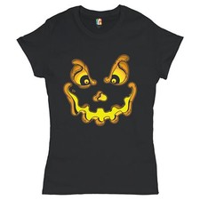 Jack-O-Lantern Pumpkin Face T-Shirt Trick-or-Treat Halloween Women's Tee