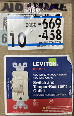 Leviton Ivory Tamper Resistant Wall Toggle Light Switch Outlet 15a T5225