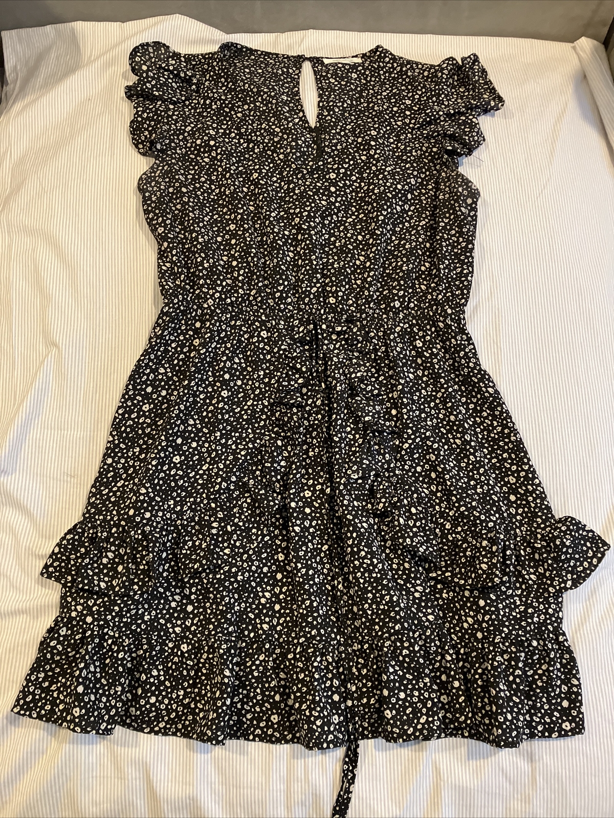 Mittoshop Black & White Print Sundress Mini Dress Size Large-image