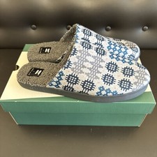 Toms Mens 11.5 Harbor Slipper Frost Grey Snowdon Repreve Two Tone Felt FREE Ship