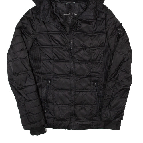 NAUTICA Lightweight Womens Puffer Jacket Black Hooded S - Picture 5 of 6