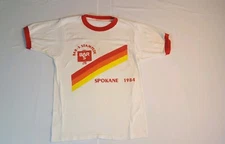 Vintage 80s Coke Is It! T-Shirt Sz M Bar-S Stampede 10k Ringer Screen Stars 1984