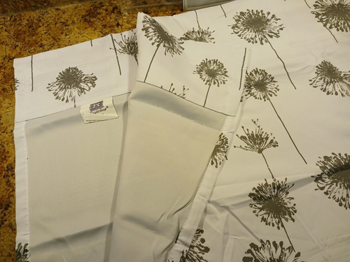 Drift Away Valance Asta-Tasca Foderata 100% Poli Bianco con Tarassaco Grigio 52"x18"+2" - Foto 7 di 19