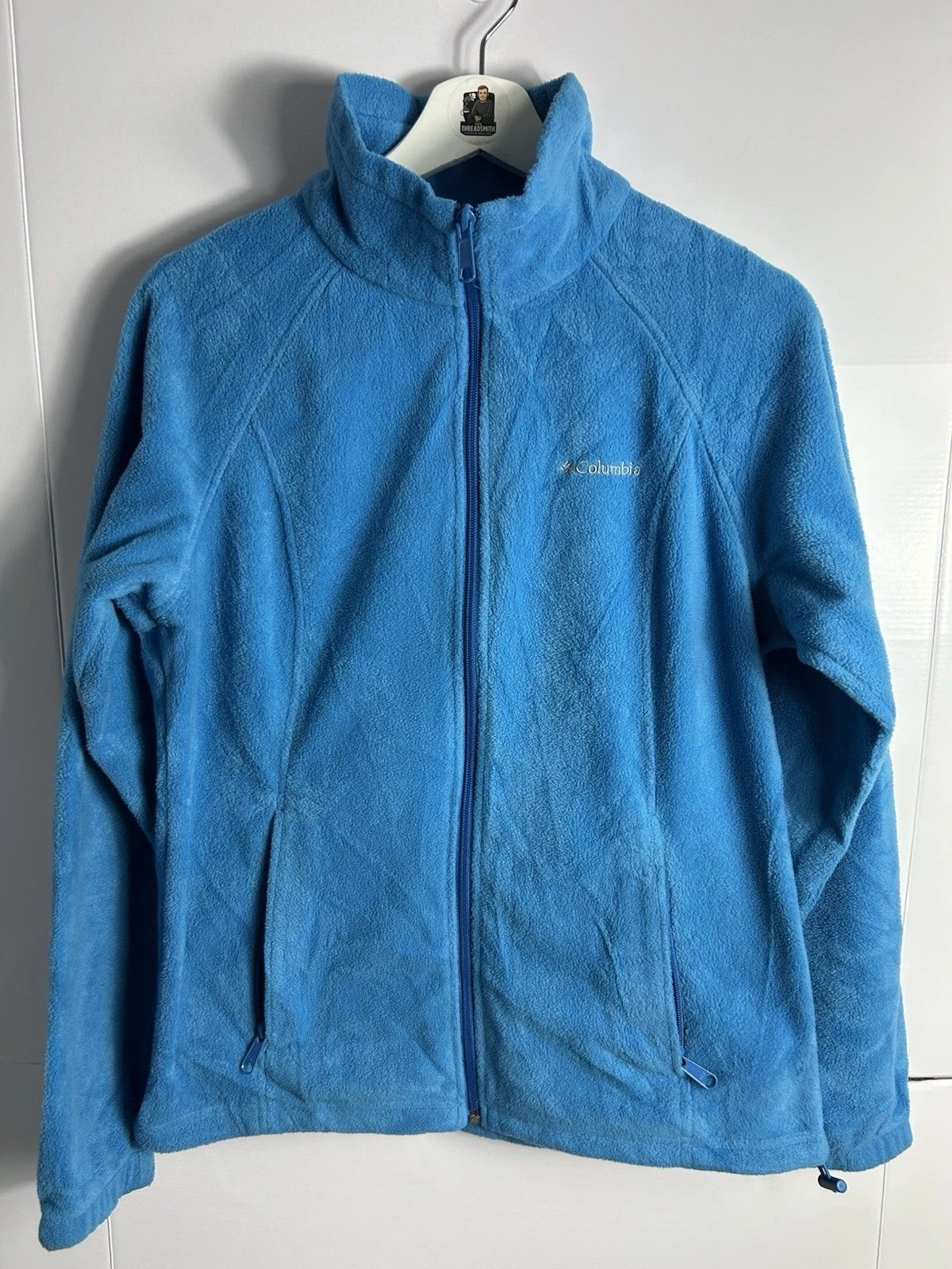Columbia Fleece Jacket Blue Full Zip Size Medium Full Zip Hiking Outdoors