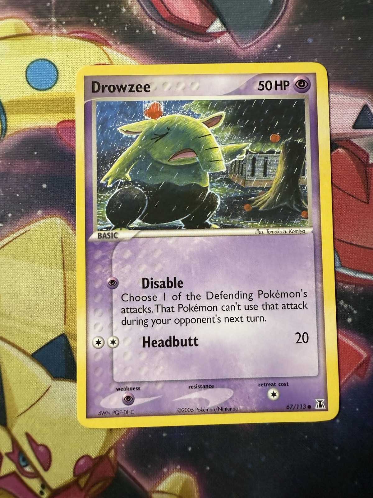 LP Drowzee 67/113 - 2005 EX Delta Species Pokemon Card - Tomokazu Komiya Art