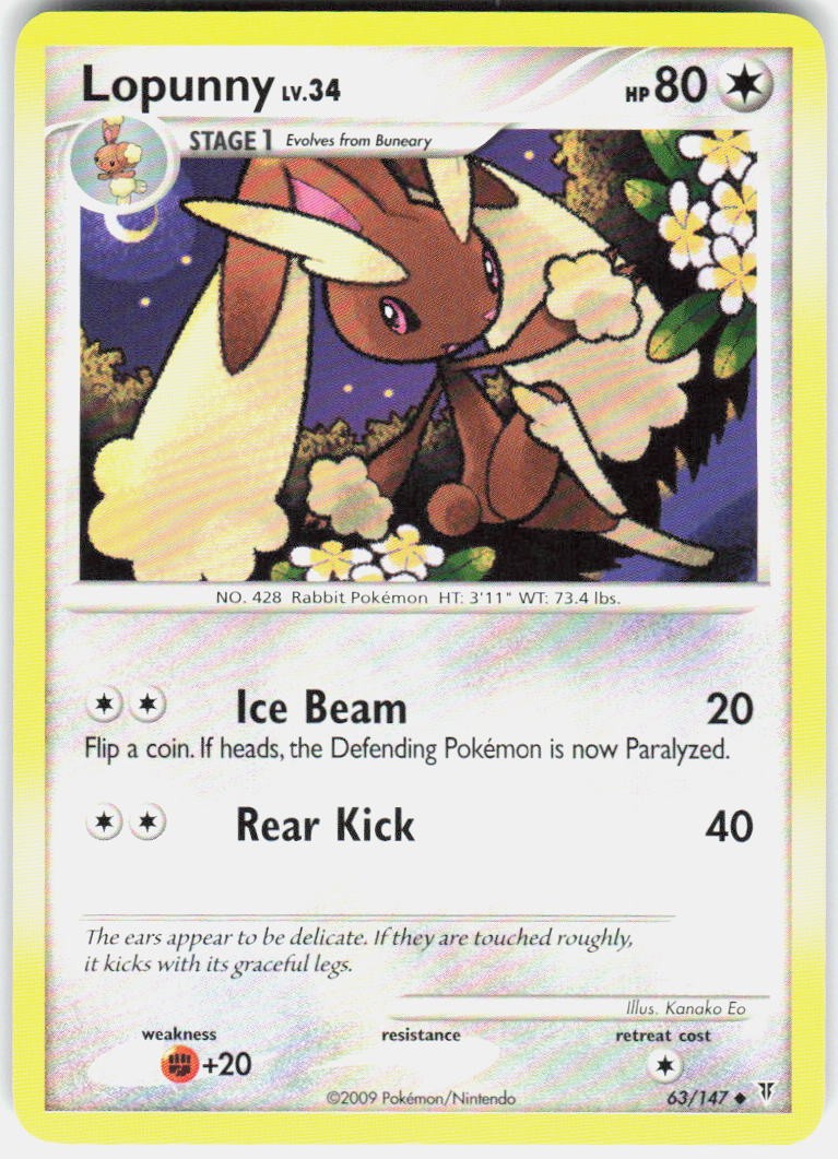 Lopunny 63/147 Uncommon Supreme Victors Pokemon LP