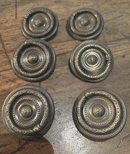 6 Pcs vintage  Drop Ring Drawer Pulls Vintage Cabinet Ring Handles