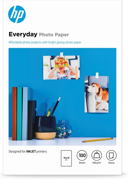 Hp CR757A / Everyday Glossy Fotopapier (10 X 15Cm, 100 Blatt, 200 G/M²)-image