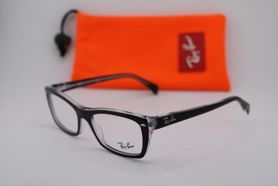 NEW RAY-BAN JUNIOR RB 5255 2034 BLACK CLEAR AUTHENTIC EYEGLASSES 51-16