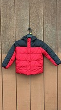 Wonder Nation Jacket Youth XS 4-5 Hooded Puffer Fleece Lined Winter/Autumn Red