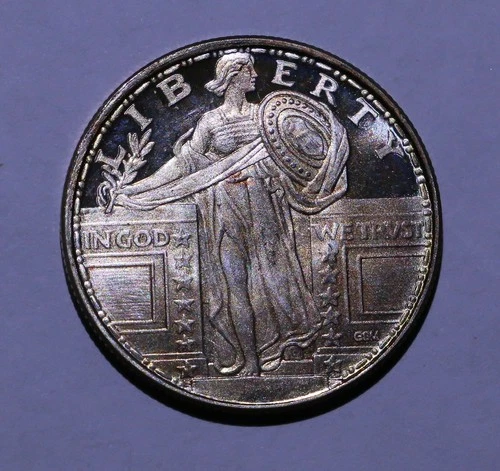 1/4 Troy Oz .999 Fine Silver "Standing Liberty" Tribute Round  - APMEX - USA
