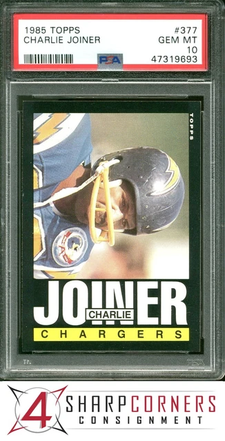 1985 TOPPS #377 CHARLIE JOINER CHARGERS HOF PSA 10