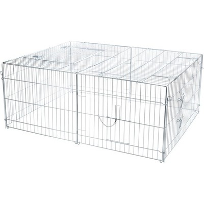 Rabbit Cage - 34 cu. ft., Outdoor Pen Extends Rabbit Hutch and Chicken Coops,...