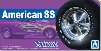 Aoshima 1/24 AMERICAN SS 15'' Inch Muscle Car Model Wheel Set